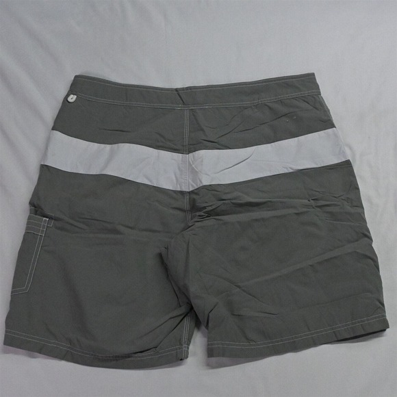 J.CREW 35 x 9" Gray White Stripe Mesh Lined Swim Trunks Shorts - Picture 7 of 7